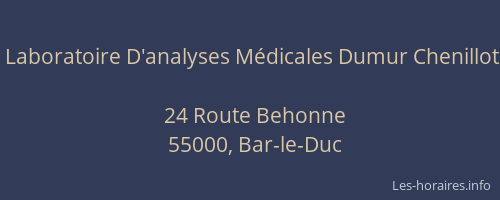 Laboratoire D'analyses Médicales Dumur Chenillot