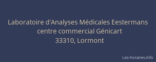 Laboratoire d'Analyses M&eacute;dicales Eestermans