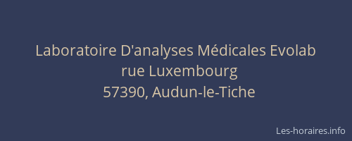 Laboratoire D'analyses M&eacute;dicales Evolab
