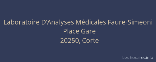 Laboratoire D'Analyses M&eacute;dicales Faure-Simeoni