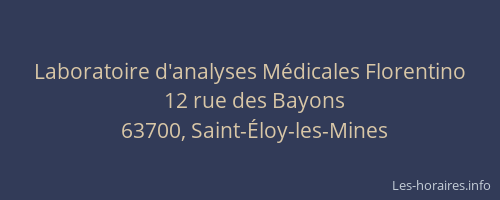 Laboratoire d'analyses M&eacute;dicales Florentino
