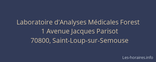 Laboratoire d'Analyses M&eacute;dicales Forest