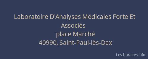 Laboratoire D'Analyses Médicales Forte Et Associés