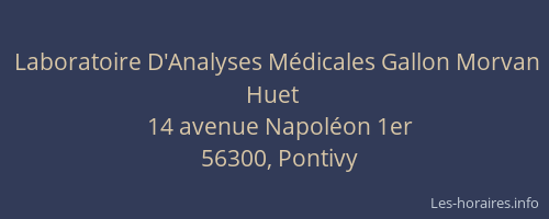Laboratoire D'Analyses M&eacute;dicales Gallon Morvan Huet