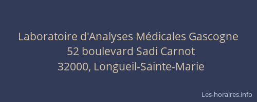 Laboratoire d'Analyses M&eacute;dicales Gascogne
