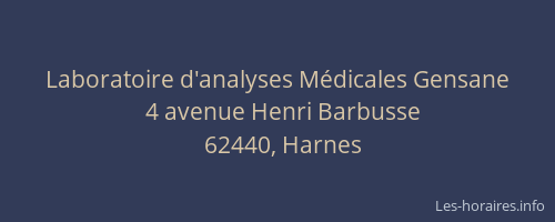 Laboratoire d'analyses M&eacute;dicales Gensane