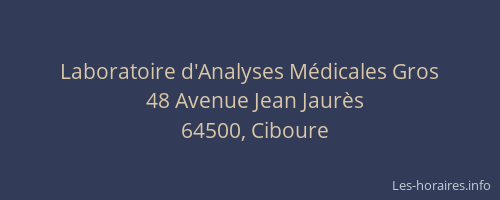 Laboratoire d'Analyses M&eacute;dicales Gros