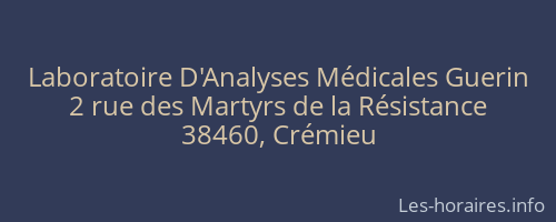 Laboratoire D'Analyses M&eacute;dicales Guerin