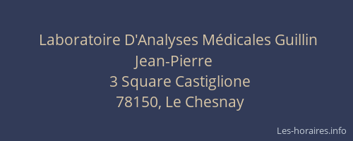 Laboratoire D'Analyses Médicales Guillin Jean-Pierre