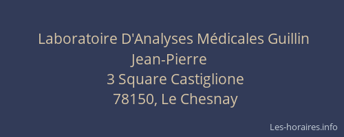 Laboratoire D'Analyses M&eacute;dicales Guillin Jean-Pierre