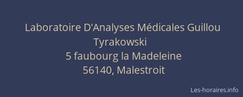 Laboratoire D'Analyses Médicales Guillou Tyrakowski