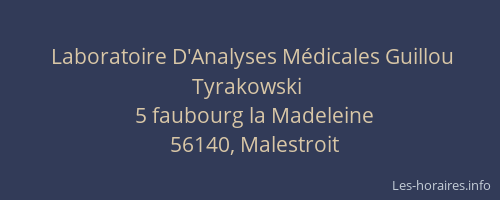 Laboratoire D'Analyses M&eacute;dicales Guillou Tyrakowski