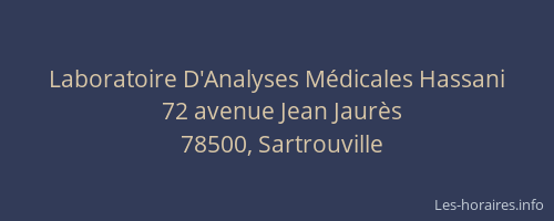 Laboratoire D'Analyses M&eacute;dicales Hassani