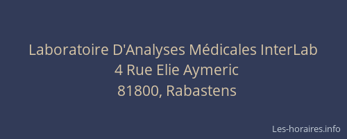 Laboratoire D'Analyses M&eacute;dicales InterLab