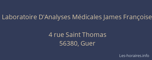 Laboratoire D'Analyses M&eacute;dicales James Fran&ccedil;oise