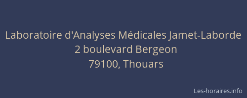 Laboratoire d'Analyses M&eacute;dicales Jamet-Laborde