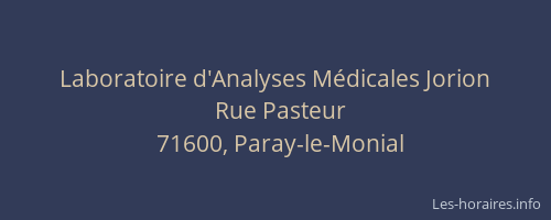 Laboratoire d'Analyses M&eacute;dicales Jorion