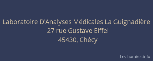 Laboratoire D'Analyses M&eacute;dicales La Guignadi&egrave;re