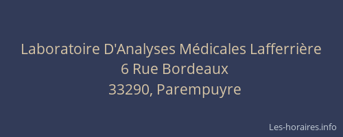 Laboratoire D'Analyses M&eacute;dicales Lafferri&egrave;re
