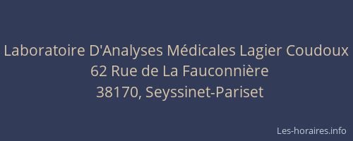 Laboratoire D'Analyses Médicales Lagier Coudoux