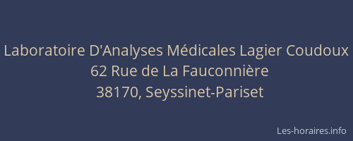 Laboratoire D'Analyses M&eacute;dicales Lagier Coudoux
