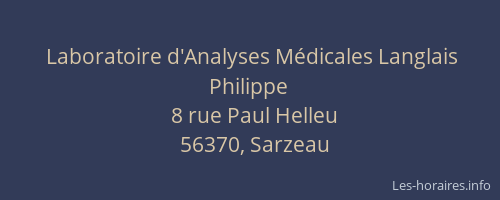 Laboratoire d'Analyses Médicales Langlais Philippe