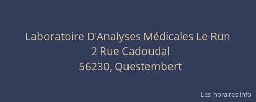 Laboratoire D'Analyses M&eacute;dicales Le Run