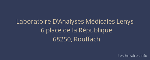 Laboratoire D'Analyses M&eacute;dicales Lenys