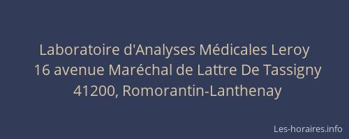Laboratoire d'Analyses M&eacute;dicales Leroy