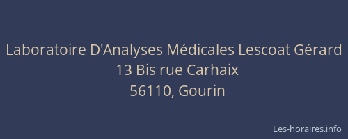 Laboratoire D'Analyses Médicales Lescoat Gérard