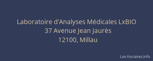 Laboratoire d'Analyses M&eacute;dicales LxBIO