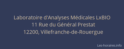 Laboratoire d'Analyses M&eacute;dicales LxBIO