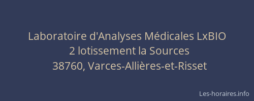 Laboratoire d'Analyses M&eacute;dicales LxBIO