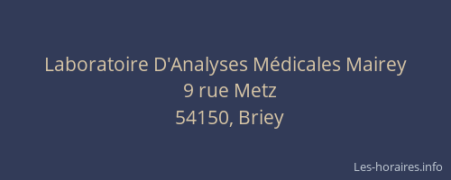 Laboratoire D'Analyses Médicales Mairey