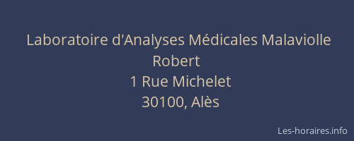 Laboratoire d'Analyses M&eacute;dicales Malaviolle Robert