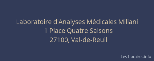 Laboratoire d'Analyses M&eacute;dicales Miliani