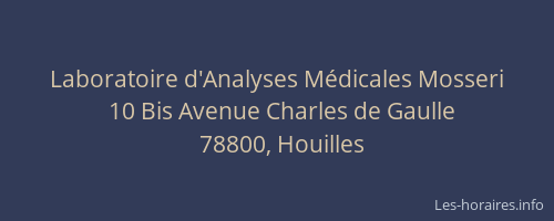 Laboratoire d'Analyses M&eacute;dicales Mosseri