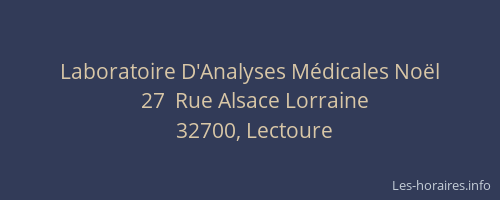 Laboratoire D'Analyses M&eacute;dicales No&euml;l