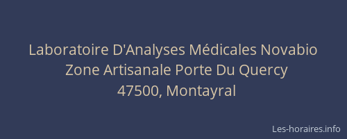 Laboratoire D'Analyses M&eacute;dicales Novabio