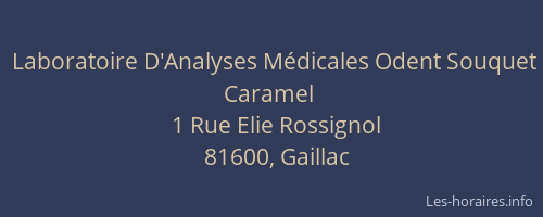 Laboratoire D'Analyses Médicales Odent Souquet Caramel