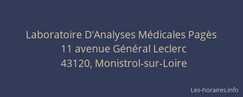 Laboratoire D'Analyses M&eacute;dicales Pag&egrave;s