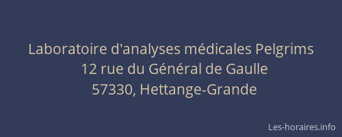 Laboratoire d'analyses m&eacute;dicales Pelgrims