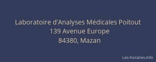 Laboratoire d'Analyses M&eacute;dicales Poitout