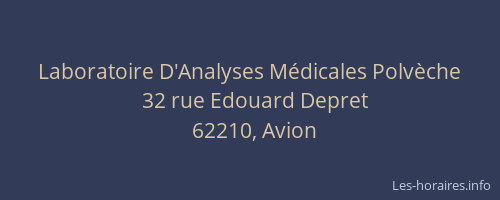 Laboratoire D'Analyses M&eacute;dicales Polv&egrave;che