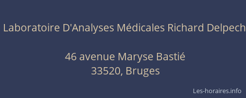 Laboratoire D'Analyses M&eacute;dicales Richard Delpech