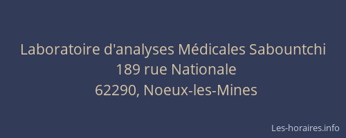 Laboratoire d'analyses Médicales Sabountchi