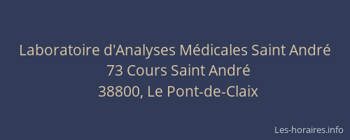 Laboratoire d'Analyses Médicales Saint André