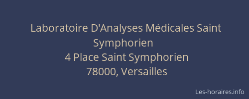 Laboratoire D'Analyses Médicales Saint Symphorien