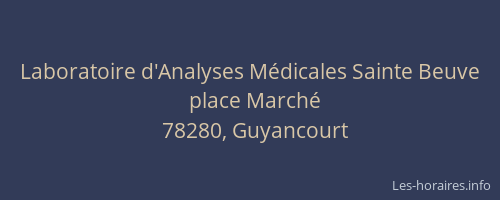 Laboratoire d'Analyses M&eacute;dicales Sainte Beuve