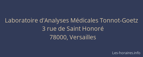 Laboratoire d'Analyses Médicales Tonnot-Goetz